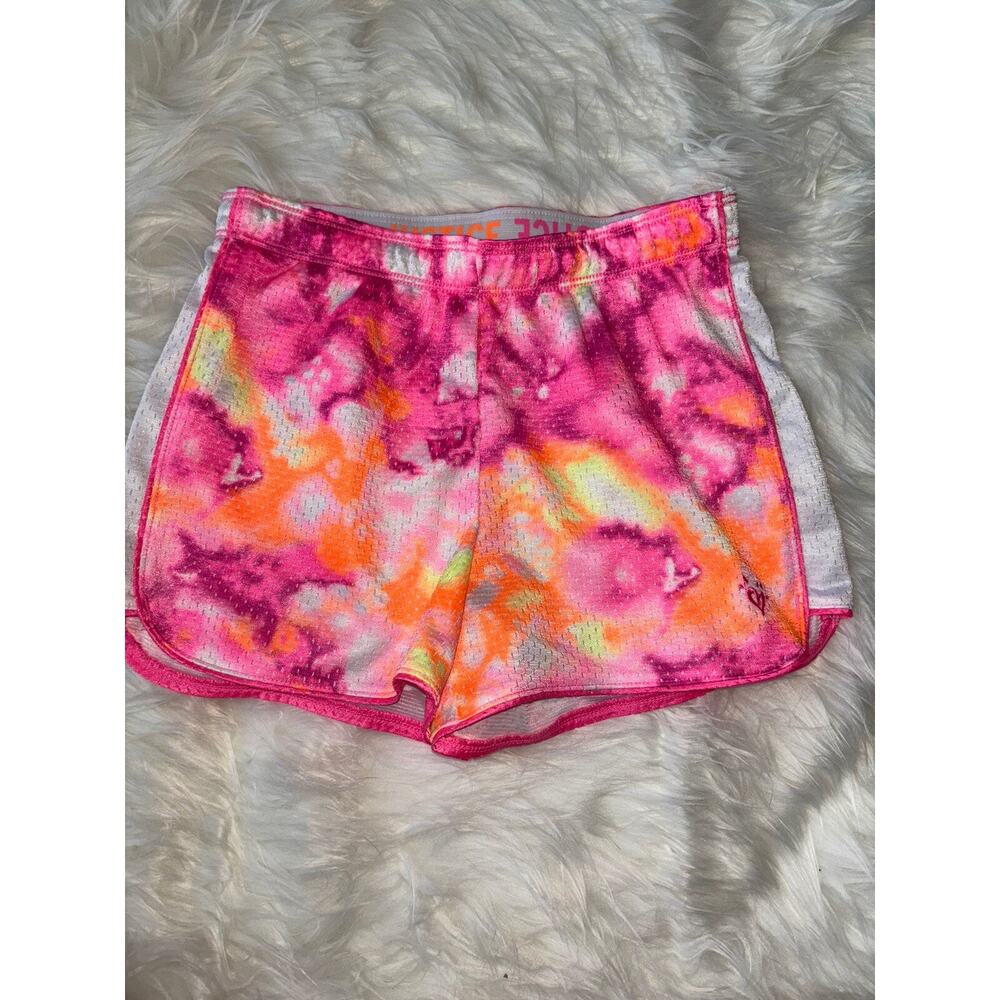 Justice Girls Sz. 10 Pink Tie Dye Design Classic Sport Shorts. Exc. Condition